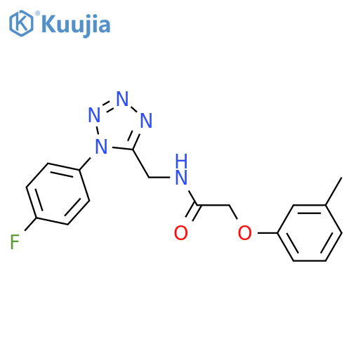 N-{1-(4-fluorophenyl)-1H-1,2,3,4-tetrazol-5-ylmethyl}-2-(3-methylphenoxy)acetamide structure