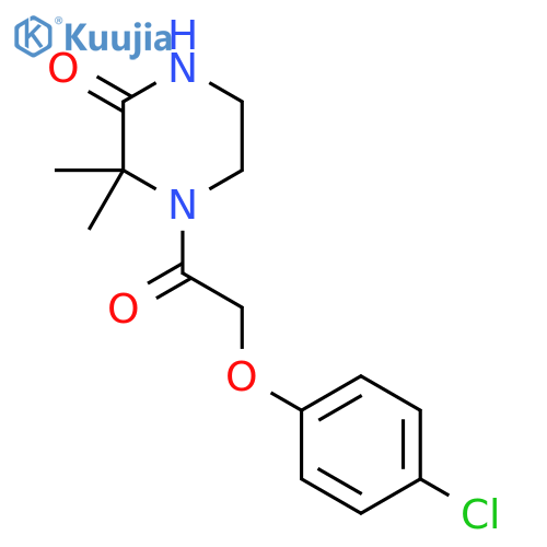 4-2-(4-chlorophenoxy)acetyl-3,3-dimethylpiperazin-2-one structure