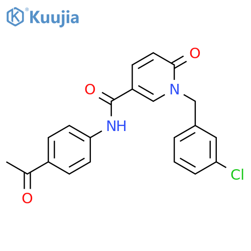 N-(4-acetylphenyl)-1-[(3-chlorophenyl)methyl]-6-oxopyridine-3-carboxamide structure