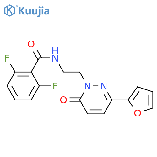 2,6-difluoro-N-{2-3-(furan-2-yl)-6-oxo-1,6-dihydropyridazin-1-ylethyl}benzamide structure
