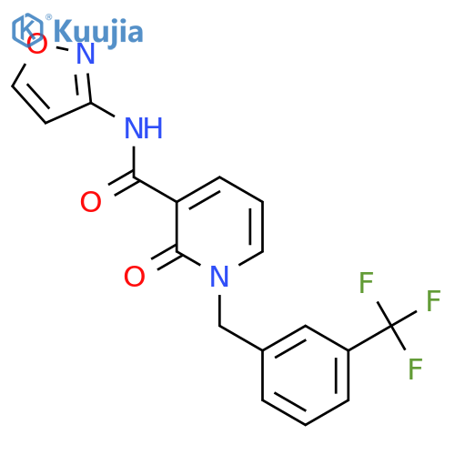 N-(1,2-oxazol-3-yl)-2-oxo-1-{3-(trifluoromethyl)phenylmethyl}-1,2-dihydropyridine-3-carboxamide structure