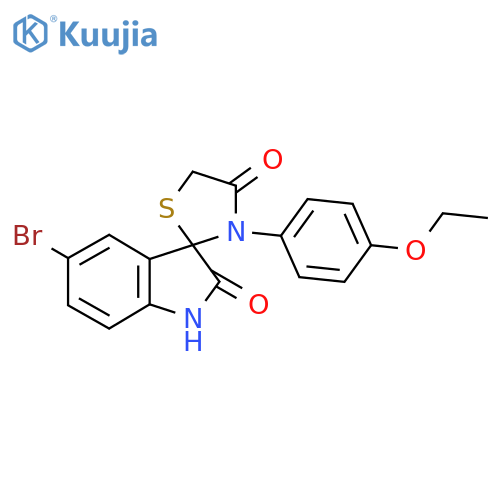 10-Bromo-3-(4-ethoxyphenyl)spiro[1,3-thiazolidine-2,3'-indoline]-4,7-dione structure
