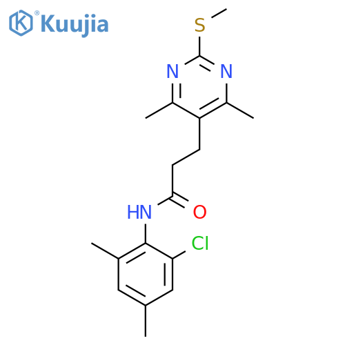 N-(2-chloro-4,6-dimethylphenyl)-3-[4,6-dimethyl-2-(methylsulfanyl)pyrimidin-5-yl]propanamide structure