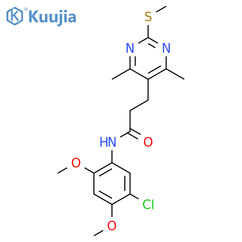N-(5-chloro-2,4-dimethoxyphenyl)-3-[4,6-dimethyl-2-(methylsulfanyl)pyrimidin-5-yl]propanamide structure