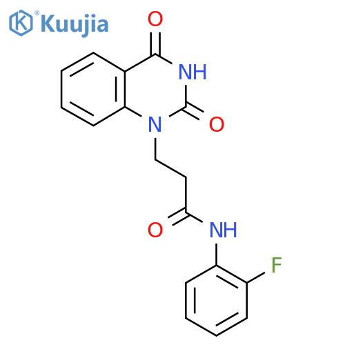 3-(2,4-dioxo-1,2,3,4-tetrahydroquinazolin-1-yl)-N-(2-fluorophenyl)propanamide structure