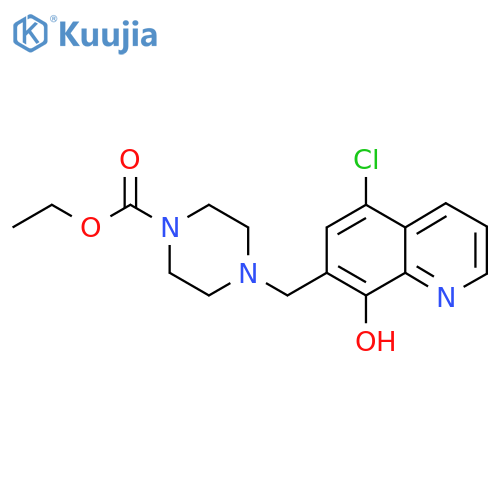 ethyl 4-(5-chloro-8-hydroxyquinolin-7-yl)methylpiperazine-1-carboxylate structure