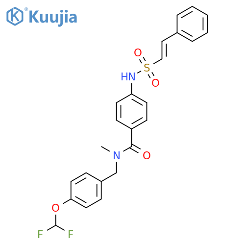 N-{[4-(difluoromethoxy)phenyl]methyl}-N-methyl-4-(2-phenylethenesulfonamido)benzamide structure