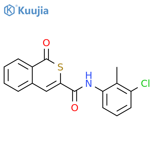 N-(3-chloro-2-methylphenyl)-1-oxo-1H-isothiochromene-3-carboxamide structure