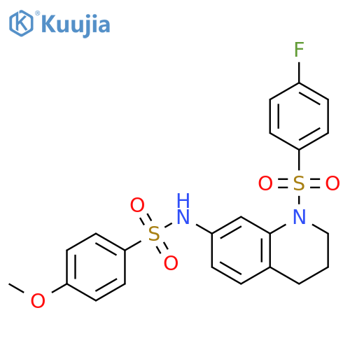 N-1-(4-fluorobenzenesulfonyl)-1,2,3,4-tetrahydroquinolin-7-yl-4-methoxybenzene-1-sulfonamide structure
