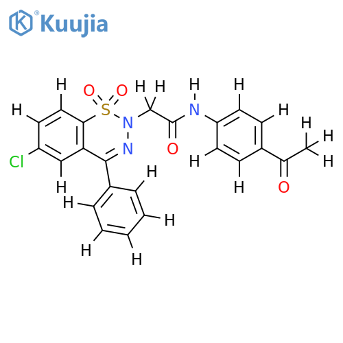 N-(4-acetylphenyl)-2-(6-chloro-1,1-dioxo-4-phenyl-2H-1lambda6,2,3-benzothiadiazin-2-yl)acetamide structure