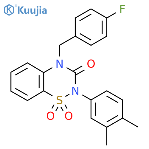 2-(3,4-dimethylphenyl)-4-[(4-fluorophenyl)methyl]-3,4-dihydro-2H-1,2,4-benzothiadiazine-1,1,3-trione structure