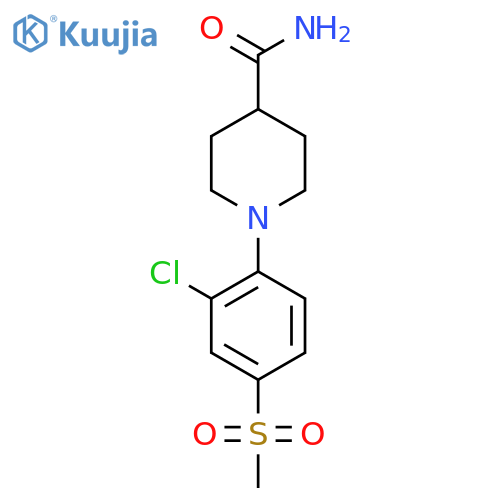 1-[2-Chloro-4-(methylsulfonyl)phenyl]piperidine-4-carboxamide structure