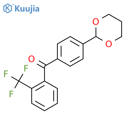 4'-(1,3-Dioxan-2-YL)-2-trifluoromethylbenzophenone structure