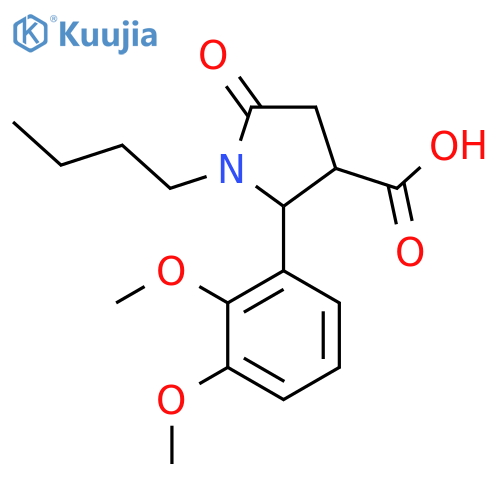 1-Butyl-2-(2,3-dimethoxyphenyl)-5-oxopyrrolidine-3-carboxylic acid structure