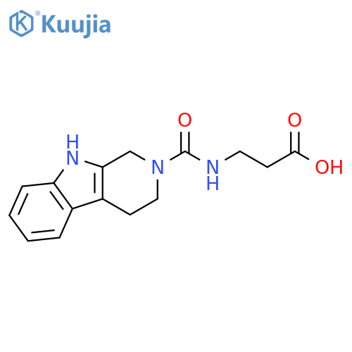 3-(2,3,4,9-tetrahydro-1H-pyrido[3,4-b]indole-2-carboxamido)propanoic acid structure