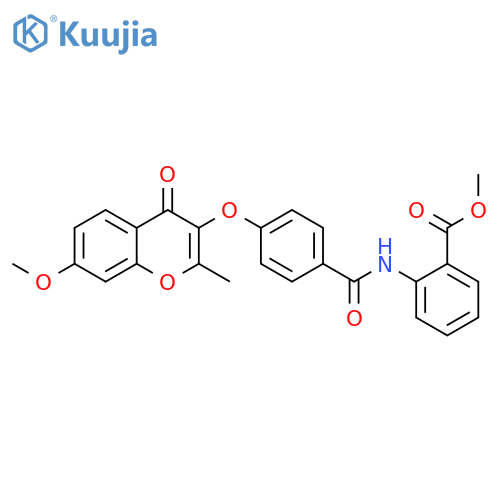 methyl 2-{4-(7-methoxy-2-methyl-4-oxo-4H-chromen-3-yl)oxybenzamido}benzoate structure