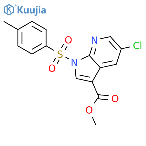 methyl 5-chloro-1-(p-tolylsulfonyl)pyrrolo[2,3-b]pyridine-3-carboxylate structure