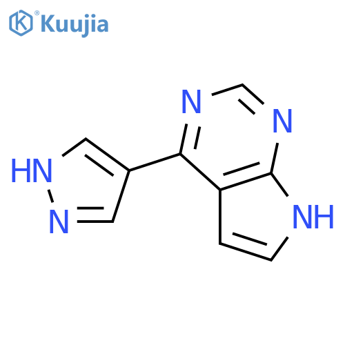 4-(1H-pyrazol-4-yl)-7H-pyrrolo[2,3-d]pyrimidine structure