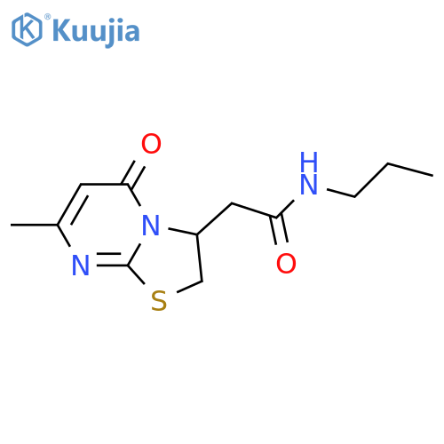 2-{7-methyl-5-oxo-2H,3H,5H-1,3thiazolo3,2-apyrimidin-3-yl}-N-propylacetamide structure