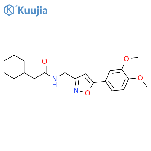 2-cyclohexyl-N-{5-(3,4-dimethoxyphenyl)-1,2-oxazol-3-ylmethyl}acetamide structure