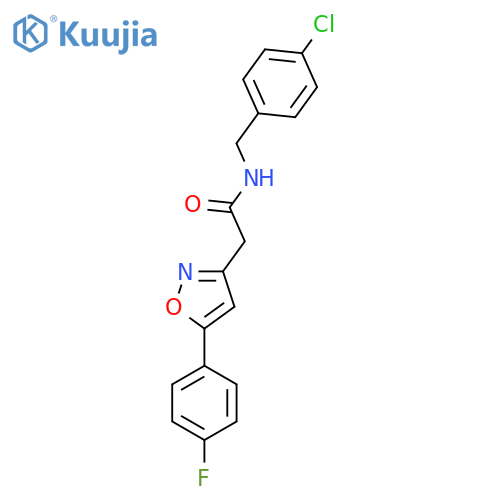 N-(4-chlorophenyl)methyl-2-5-(4-fluorophenyl)-1,2-oxazol-3-ylacetamide structure