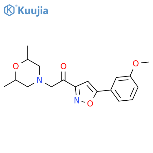 1-(2,6-dimethylmorpholin-4-yl)-2-5-(3-methoxyphenyl)-1,2-oxazol-3-ylethan-1-one structure