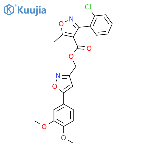 5-(3,4-dimethoxyphenyl)-1,2-oxazol-3-ylmethyl 3-(2-chlorophenyl)-5-methyl-1,2-oxazole-4-carboxylate structure