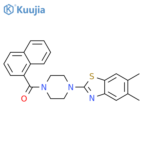 5,6-dimethyl-2-4-(naphthalene-1-carbonyl)piperazin-1-yl-1,3-benzothiazole structure