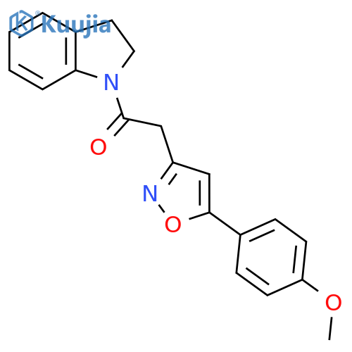 1-(2,3-dihydro-1H-indol-1-yl)-2-5-(4-methoxyphenyl)-1,2-oxazol-3-ylethan-1-one structure