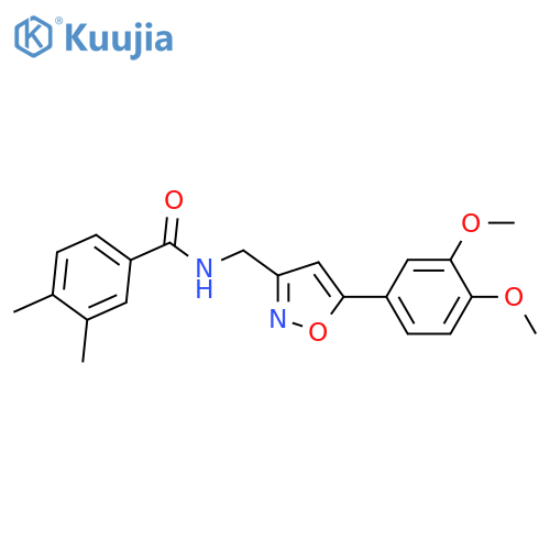 N-{5-(3,4-dimethoxyphenyl)-1,2-oxazol-3-ylmethyl}-3,4-dimethylbenzamide structure