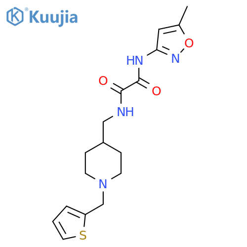 N-(5-methyl-1,2-oxazol-3-yl)-N'-({1-(thiophen-2-yl)methylpiperidin-4-yl}methyl)ethanediamide structure