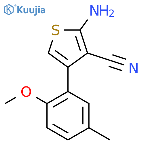 2-Amino-4-(2-methoxy-5-methylphenyl)thiophene-3-carbonitrile structure