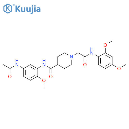 1-{(2,4-dimethoxyphenyl)carbamoylmethyl}-N-(5-acetamido-2-methoxyphenyl)piperidine-4-carboxamide structure