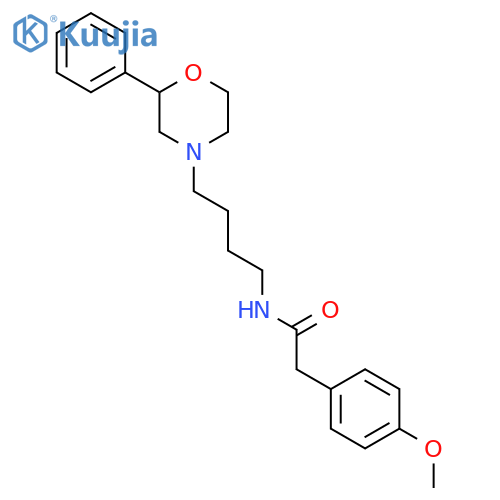 2-(4-methoxyphenyl)-N-4-(2-phenylmorpholin-4-yl)butylacetamide structure