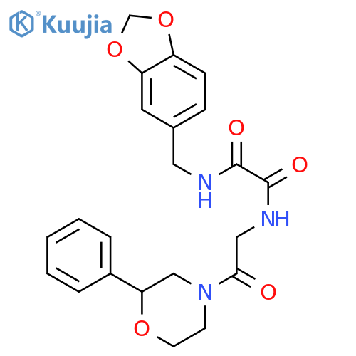 N-(2H-1,3-benzodioxol-5-yl)methyl-N'-2-oxo-2-(2-phenylmorpholin-4-yl)ethylethanediamide structure