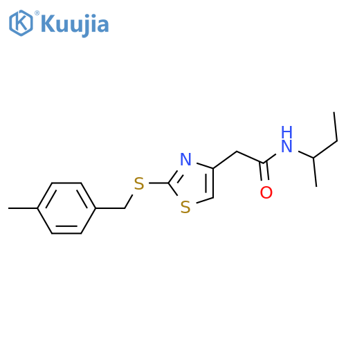 N-(butan-2-yl)-2-(2-{(4-methylphenyl)methylsulfanyl}-1,3-thiazol-4-yl)acetamide structure