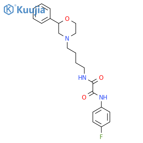 N'-(4-fluorophenyl)-N-4-(2-phenylmorpholin-4-yl)butylethanediamide structure