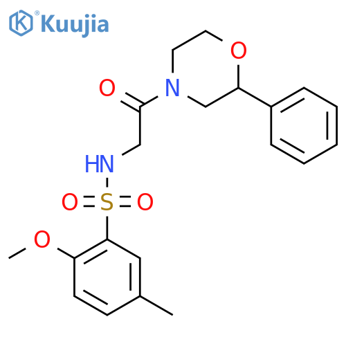 2-methoxy-5-methyl-N-2-oxo-2-(2-phenylmorpholin-4-yl)ethylbenzene-1-sulfonamide structure