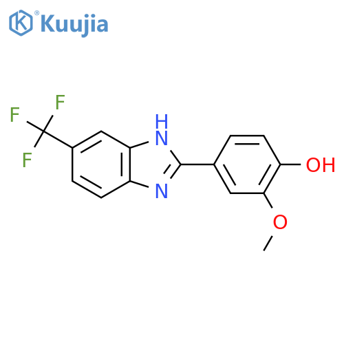 2-Methoxy-4-(6-(trifluoromethyl)-1H-benzo[D]imidazol-2-YL)phenol structure