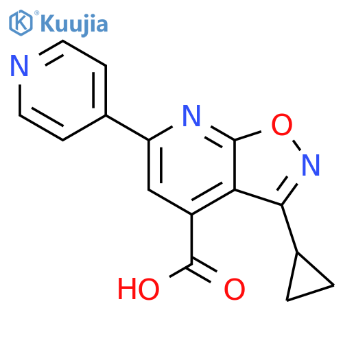 Isoxazolo[5,4-b]pyridine-4-carboxylic acid, 3-cyclopropyl-6-(4-pyridinyl)- structure