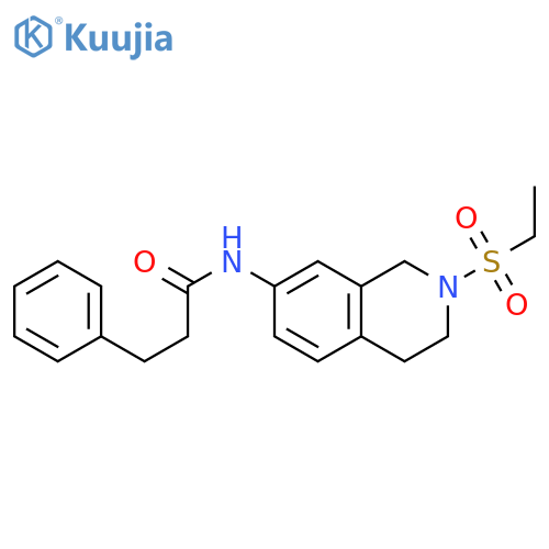 N-2-(ethanesulfonyl)-1,2,3,4-tetrahydroisoquinolin-7-yl-3-phenylpropanamide structure
