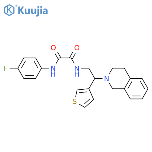 N'-(4-fluorophenyl)-N-2-(1,2,3,4-tetrahydroisoquinolin-2-yl)-2-(thiophen-3-yl)ethylethanediamide structure