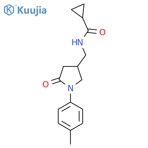 N-{1-(4-methylphenyl)-5-oxopyrrolidin-3-ylmethyl}cyclopropanecarboxamide structure
