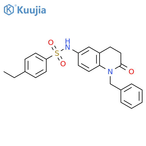N-(1-benzyl-2-oxo-1,2,3,4-tetrahydroquinolin-6-yl)-4-ethylbenzene-1-sulfonamide structure