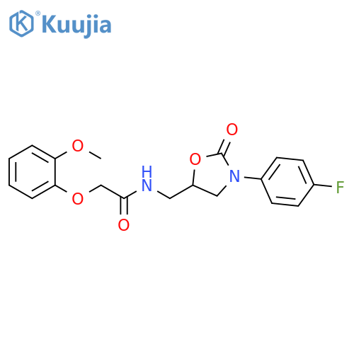 N-{3-(4-fluorophenyl)-2-oxo-1,3-oxazolidin-5-ylmethyl}-2-(2-methoxyphenoxy)acetamide structure
