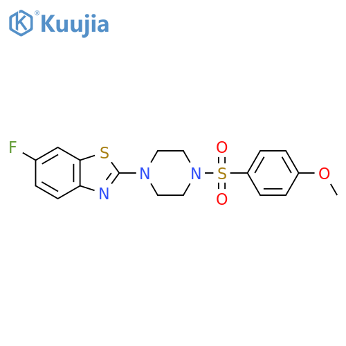 6-fluoro-2-4-(4-methoxybenzenesulfonyl)piperazin-1-yl-1,3-benzothiazole structure
