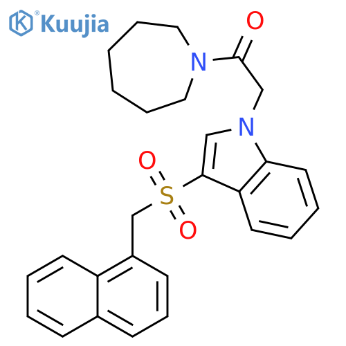 1-(azepan-1-yl)-2-{3-(naphthalen-1-yl)methanesulfonyl-1H-indol-1-yl}ethan-1-one structure
