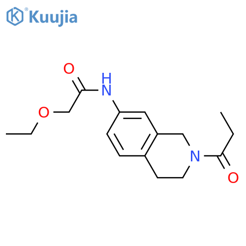 2-ethoxy-N-(2-propanoyl-1,2,3,4-tetrahydroisoquinolin-7-yl)acetamide structure