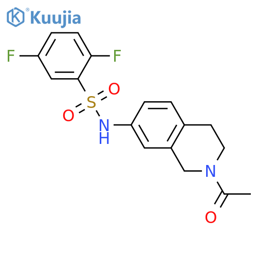 N-(2-acetyl-1,2,3,4-tetrahydroisoquinolin-7-yl)-2,5-difluorobenzene-1-sulfonamide structure