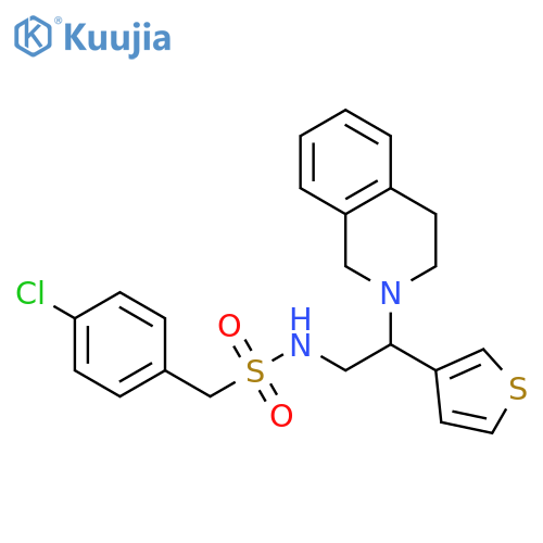 1-(4-chlorophenyl)-N-2-(1,2,3,4-tetrahydroisoquinolin-2-yl)-2-(thiophen-3-yl)ethylmethanesulfonamide structure